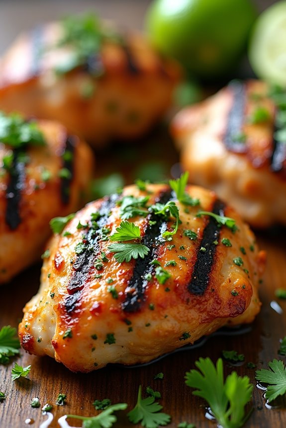 herb infused grilled chicken thighs
