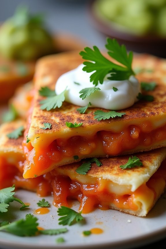 hogao infused cheesy quesadillas