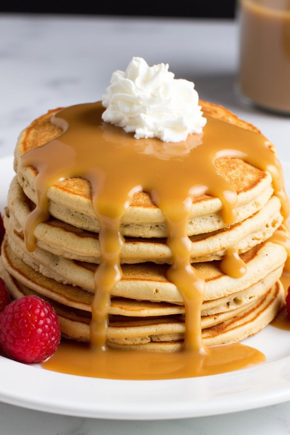 indulgent dulce de leche pancakes