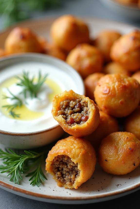 kibe with yogurt sauce