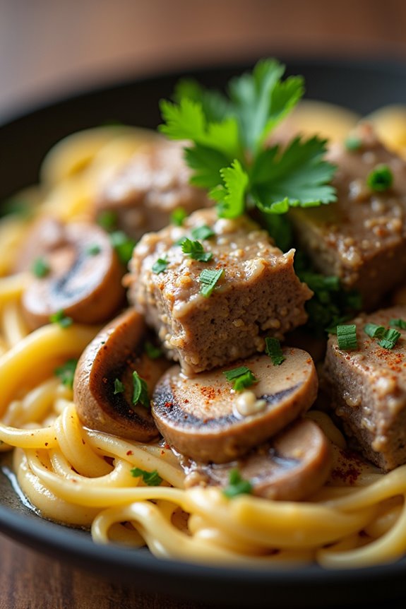 lamb stroganoff with coconut