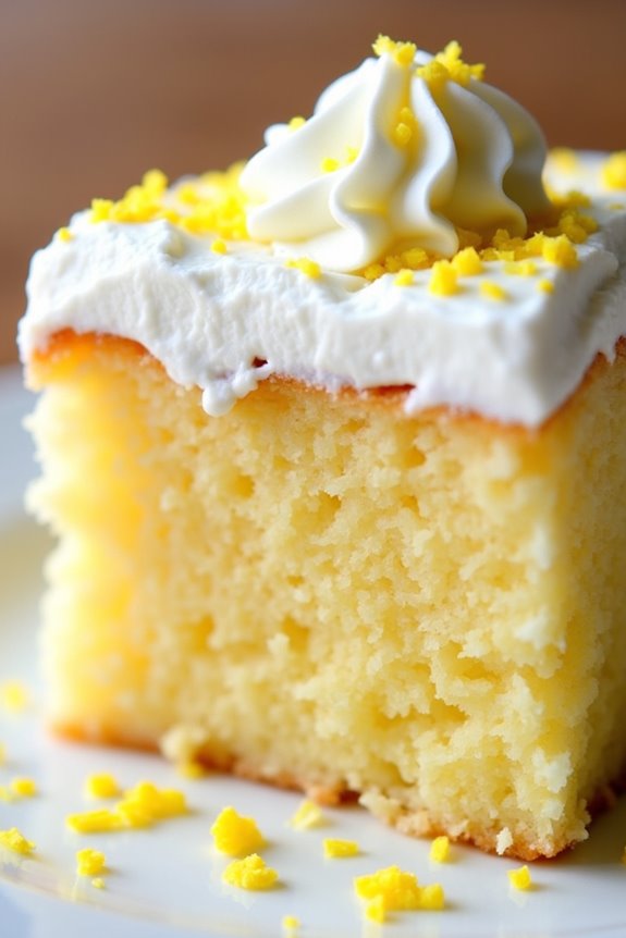 lemon infused tres leches cake