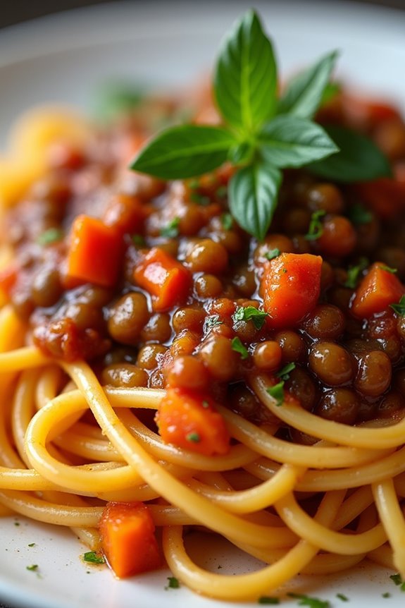 lentil bolognese pasta recipe