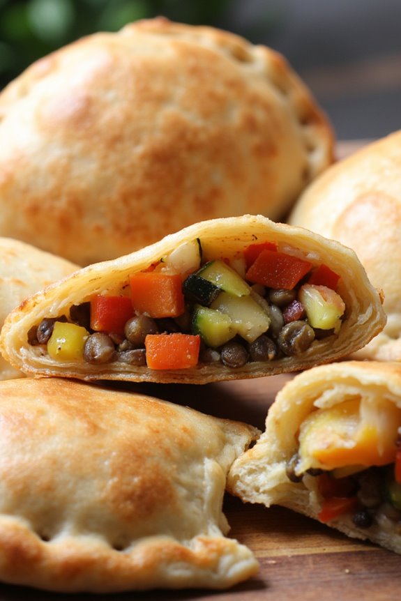 lentil filled vegetarian empanadas