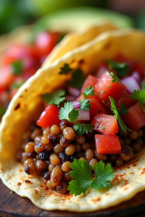lentil tacos with salsa