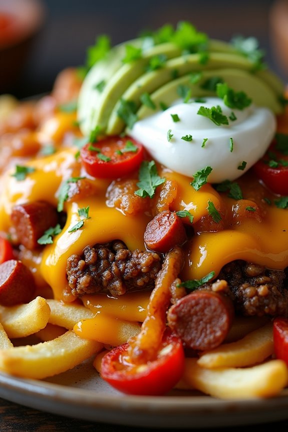 loaded fries with toppings