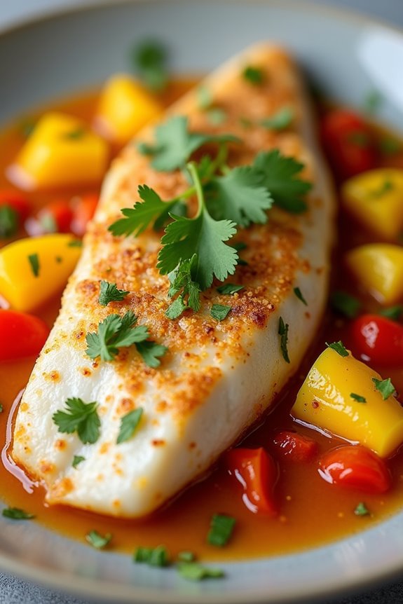 mango sauce fish dish