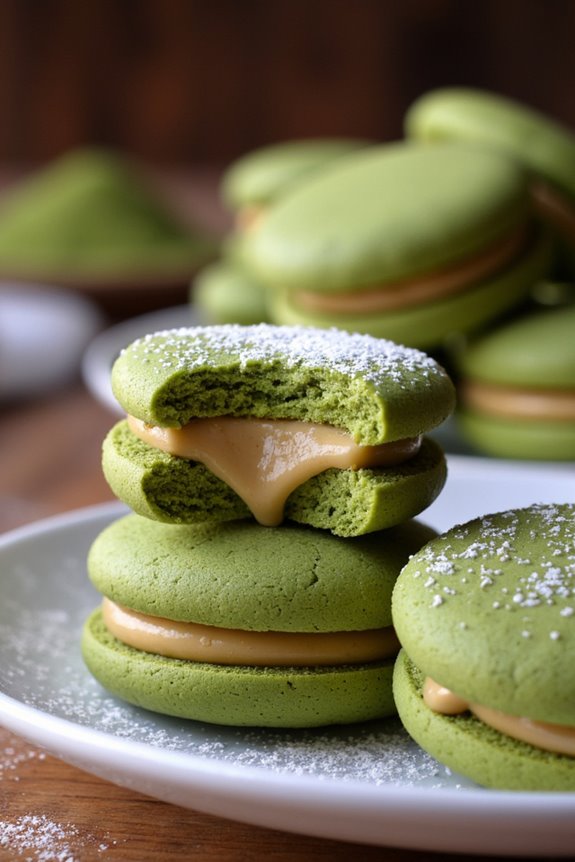 matcha infused alfajores recipe