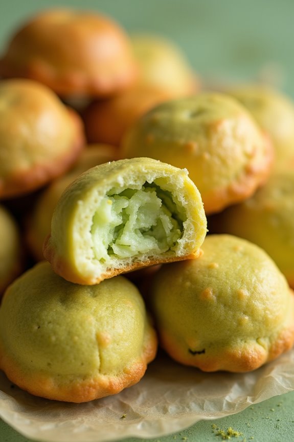 matcha infused brazilian cheese bread