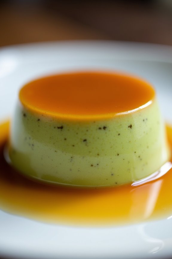 matcha infused brazilian flan