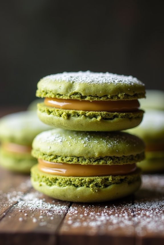 matcha infused dulce de leche cookies