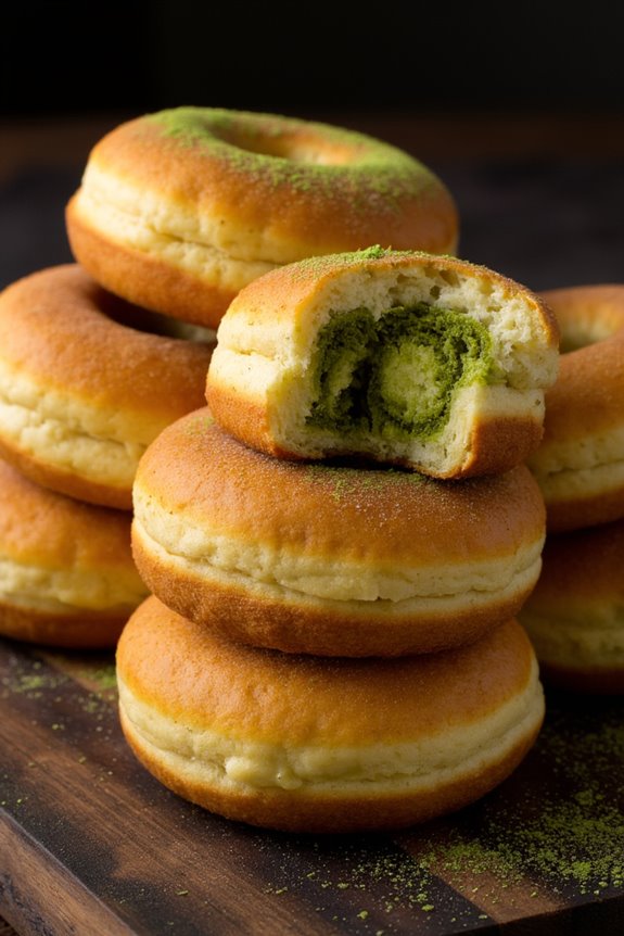 matcha infused sweet potato doughnuts