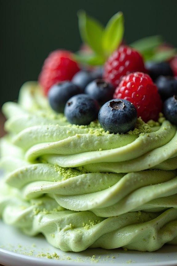 matcha meringue dessert delight