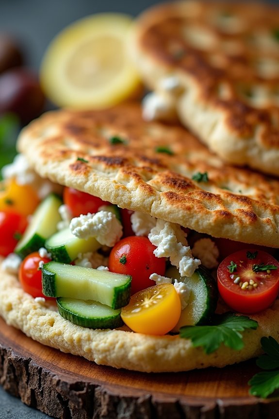 mediterranean arepa with hummus