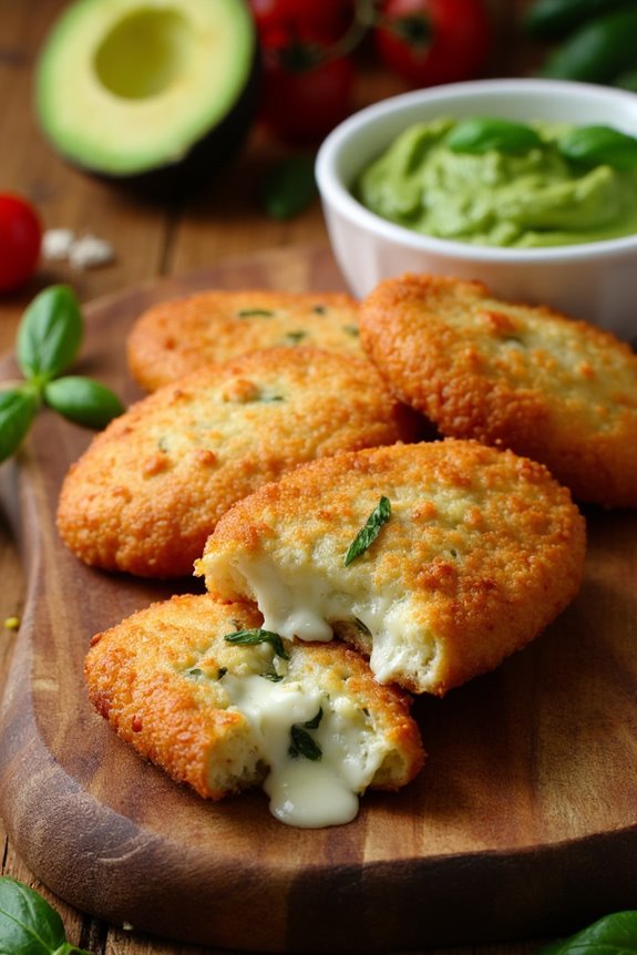 mozzarella and basil snacks