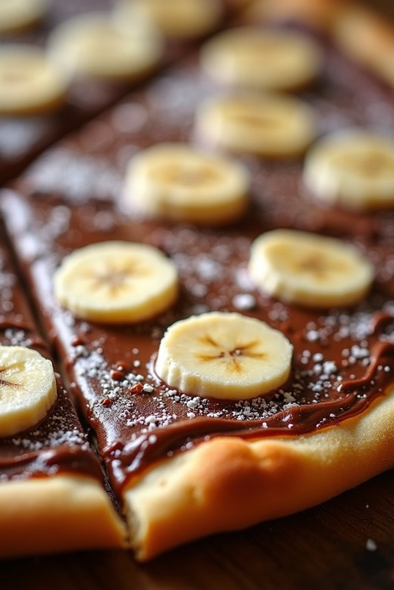 nutella banana dessert pizza