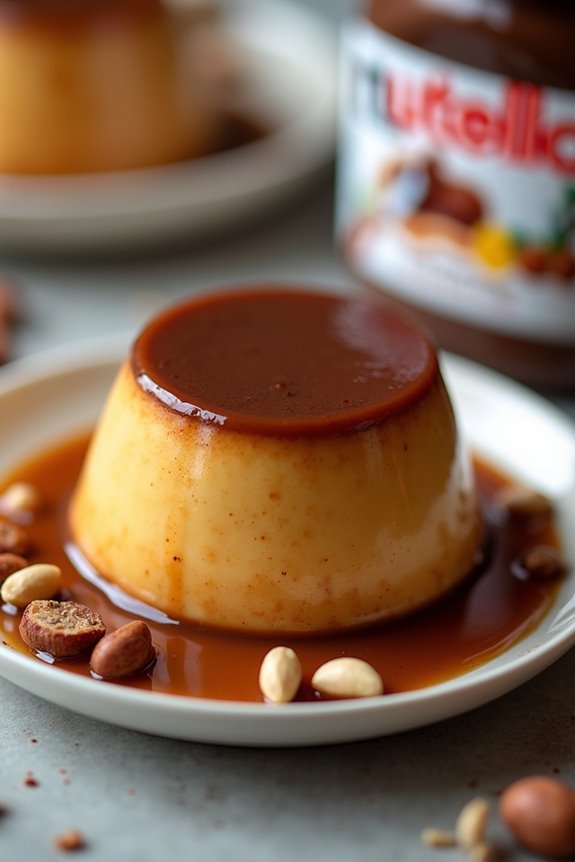 nutella infused brazilian flan