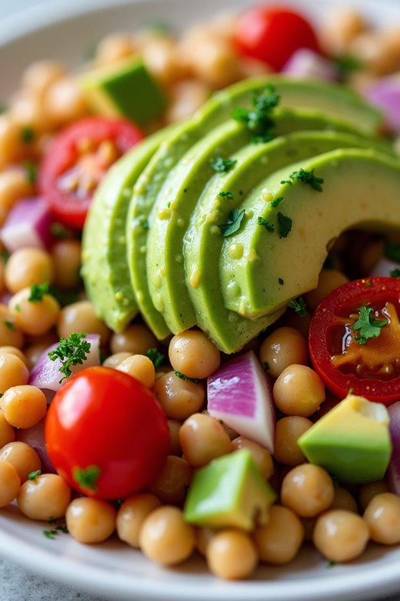 nutritious avocado garbanzo salad