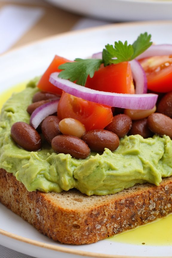nutritious bean avocado toast