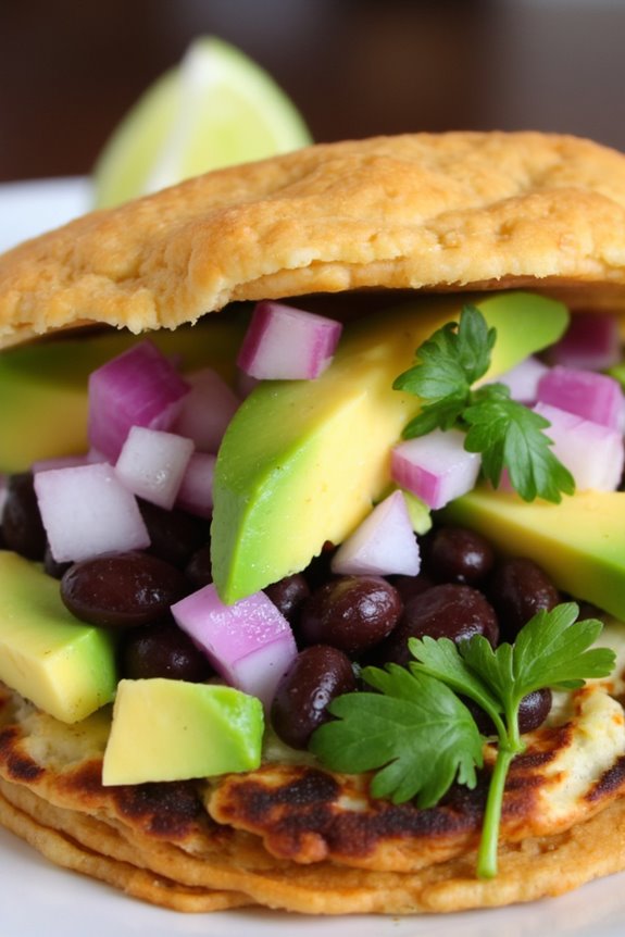 nutritious black bean arepas