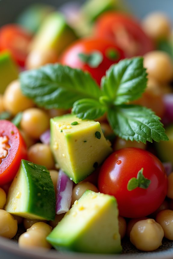 nutritious chickpea avocado salad