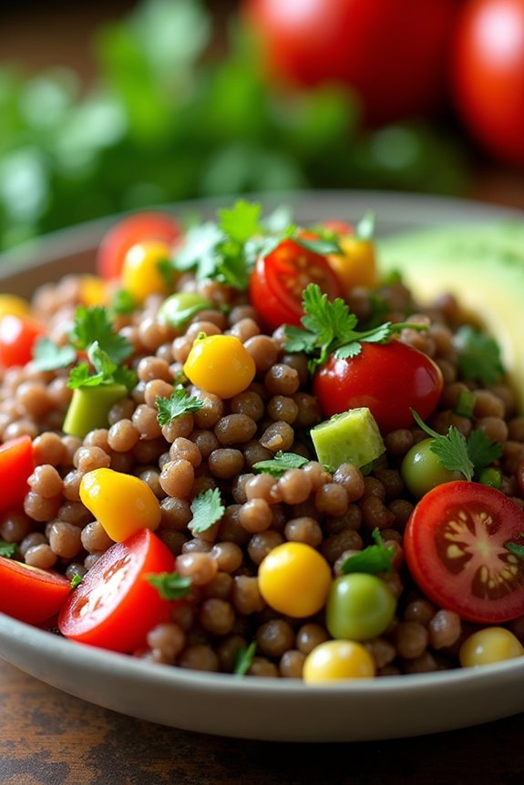 nutritious colombian lentil salad