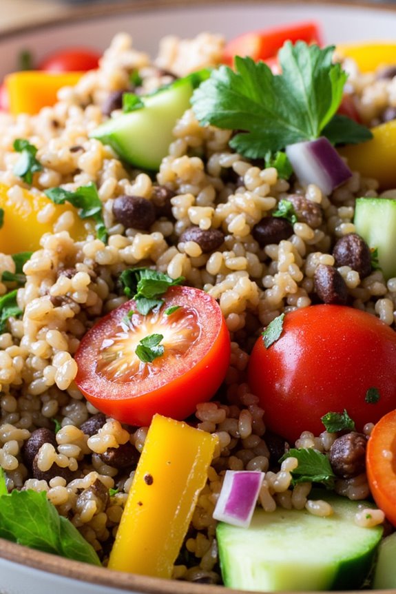 nutritious lentil quinoa salad
