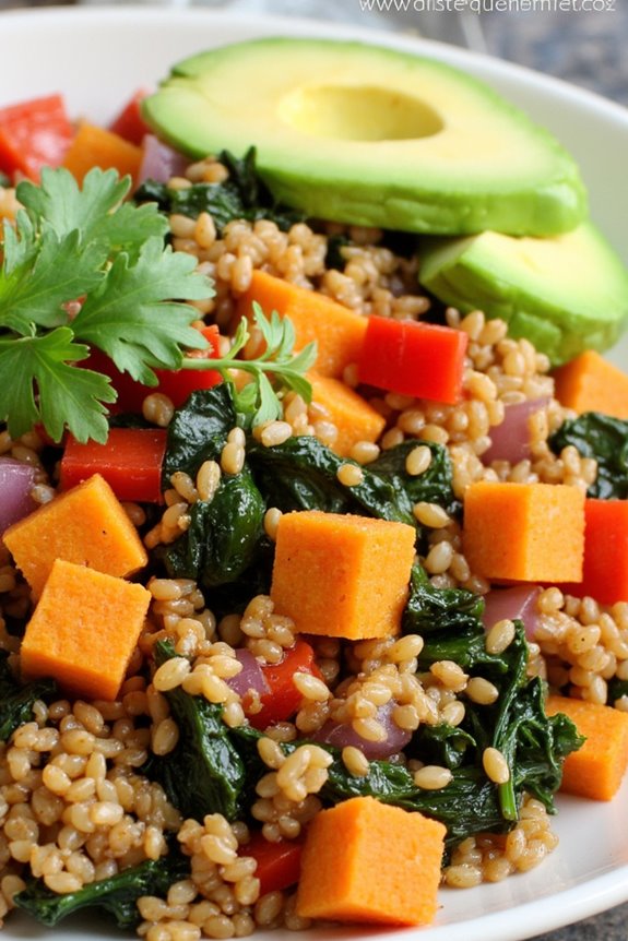 nutritious quinoa sweet potato hash