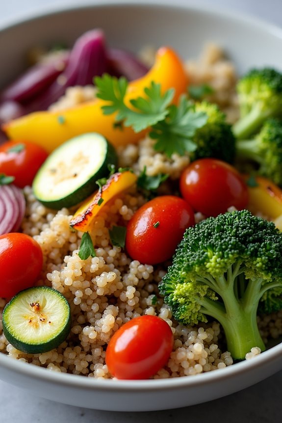 nutritious roasted vegetable quinoa
