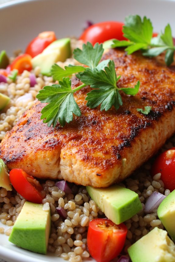 nutritious salmon quinoa dish