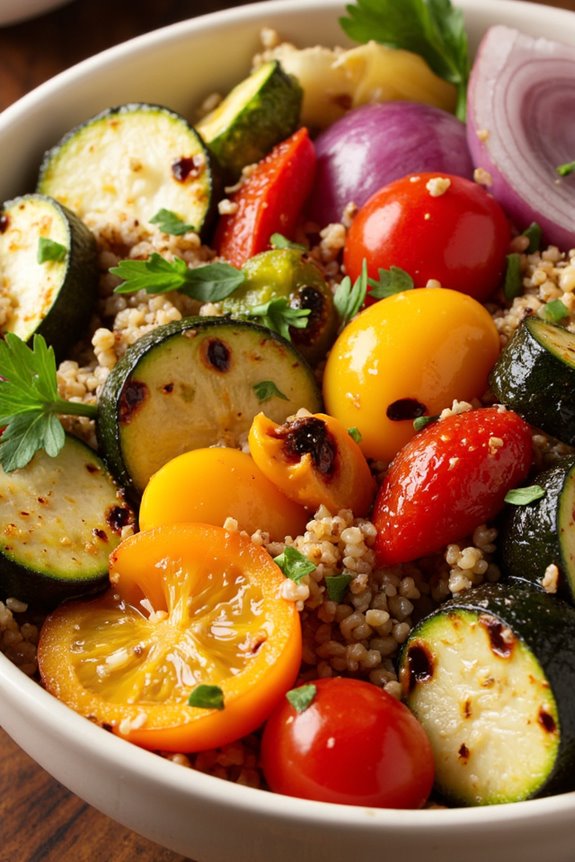 nutty quinoa with roasted vegetables