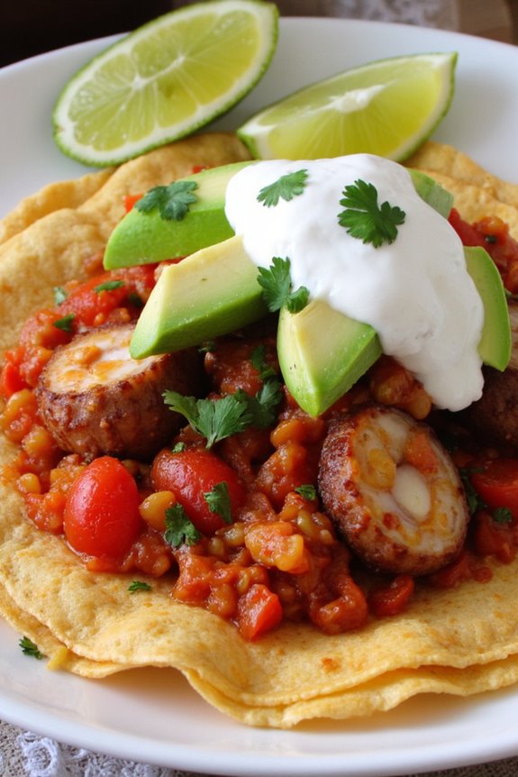 octopus sopes with creamy sauce
