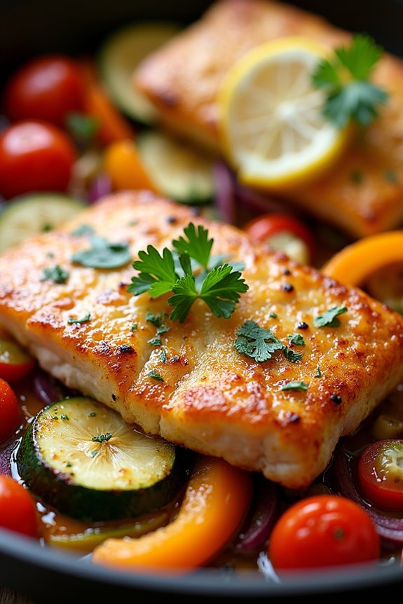 one pan roasted hake vegetables