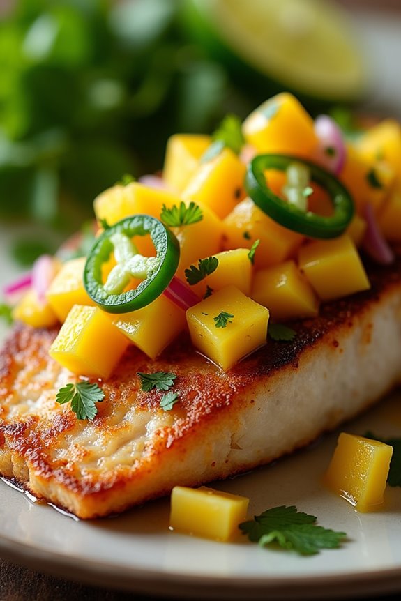 pan seared hake with salsa