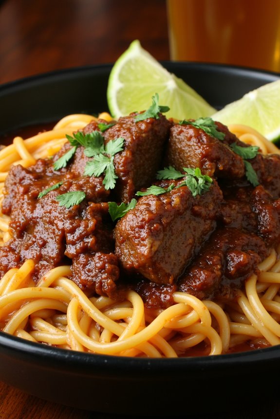 peruvian beef noodle stew