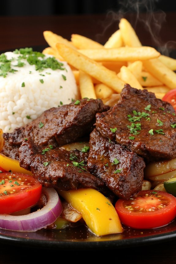 peruvian beef stir fry delight