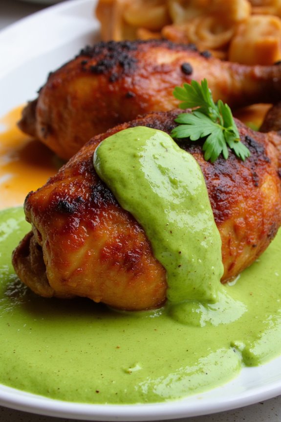 peruvian chicken with green sauce