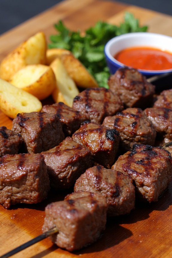 peruvian grilled beef skewers