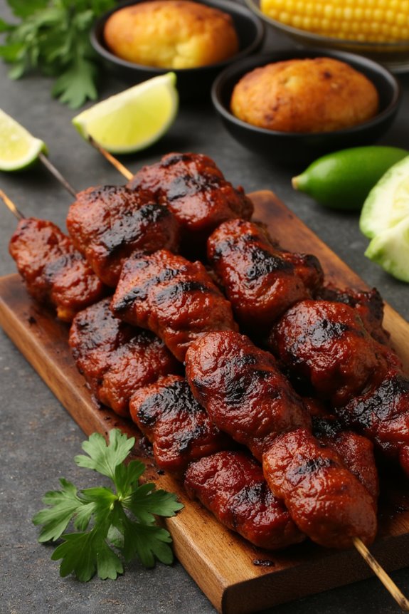peruvian grilled meat skewers