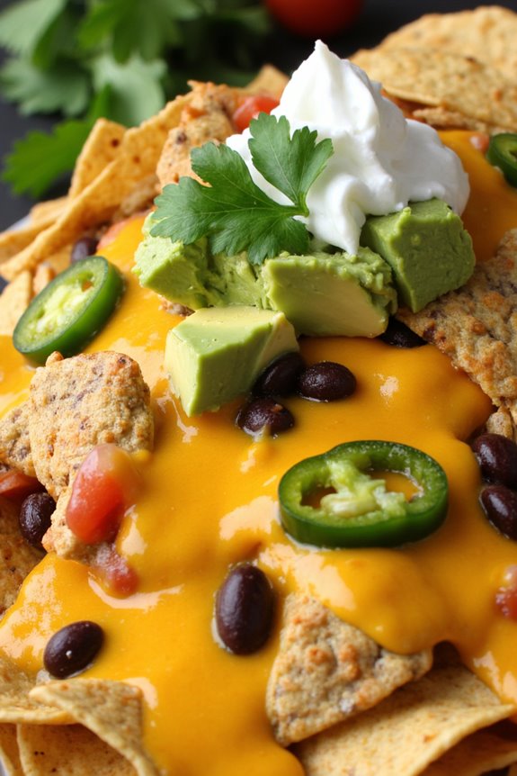 peruvian inspired cheesy nachos