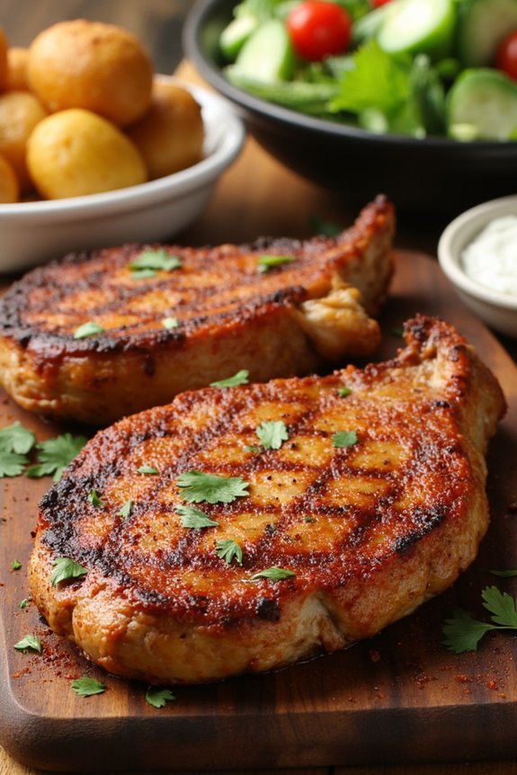 peruvian inspired marinated pork chops