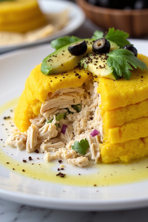 peruvian layered potato dish