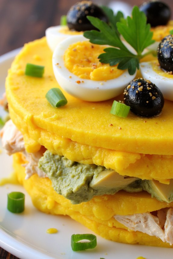 peruvian layered potato dish
