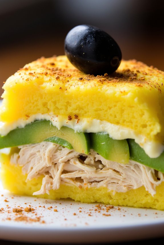 peruvian layered potato dish