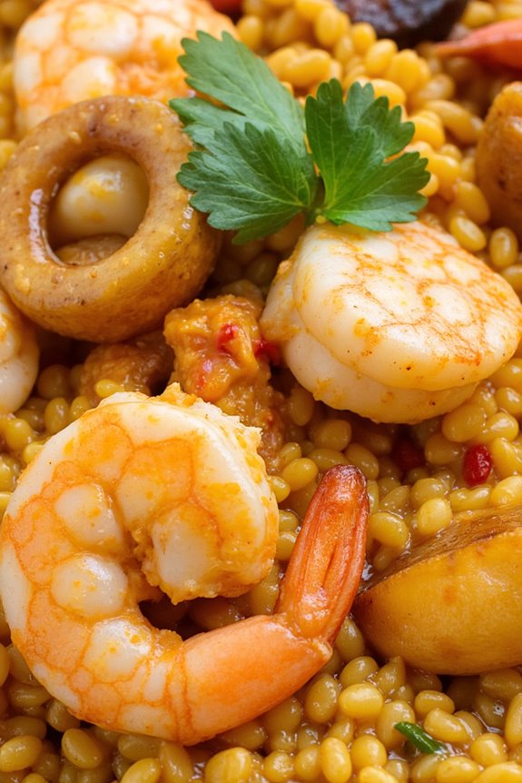peruvian seafood with quinoa