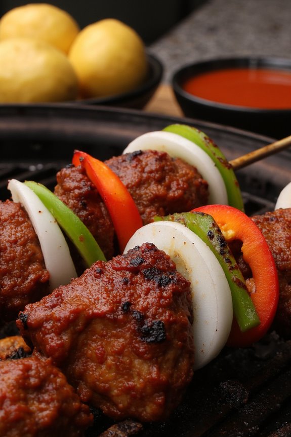 peruvian skewered marinated meat