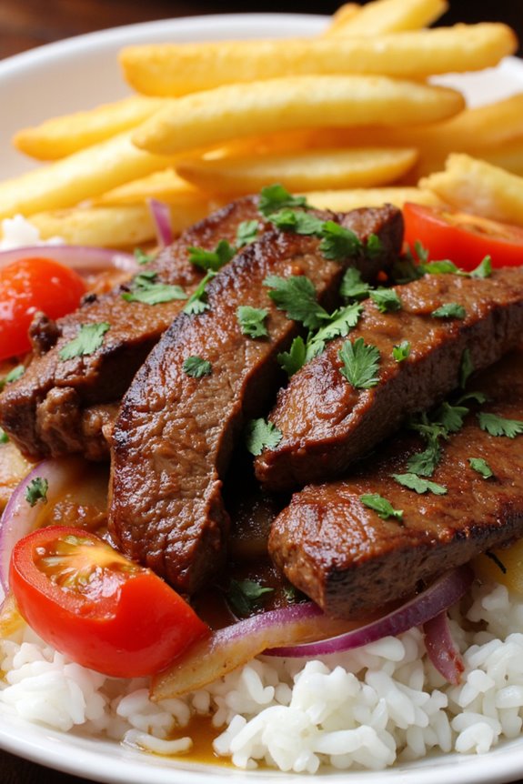 peruvian stir fried beef dish