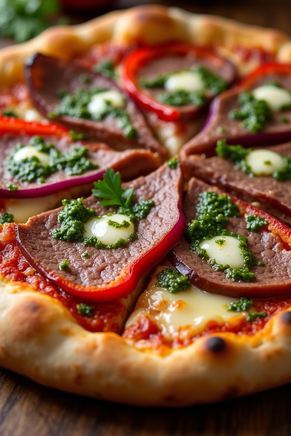 picanha pizza with chimichurri