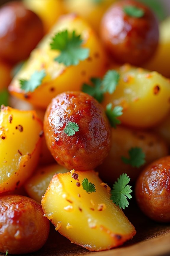 pineapple infused crispy salchipapas