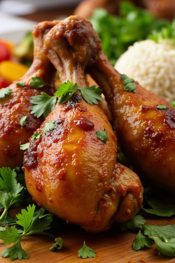 pisco glazed chicken legs recipe
